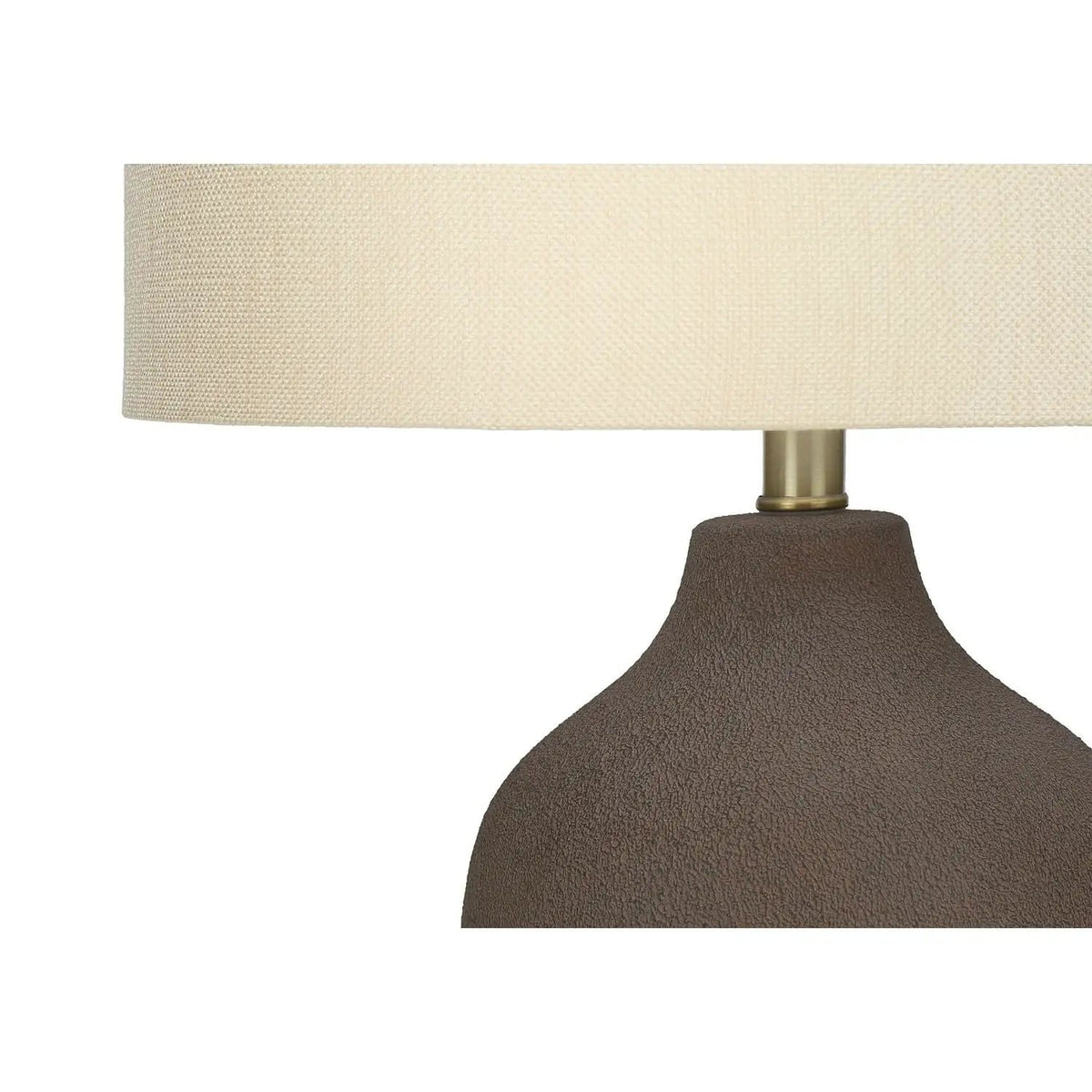 Lighting, Table Lamp, Ceramic, Resin, Contemporary - | 15 x 15 x 26.75 in | Linen & Metal | Gray