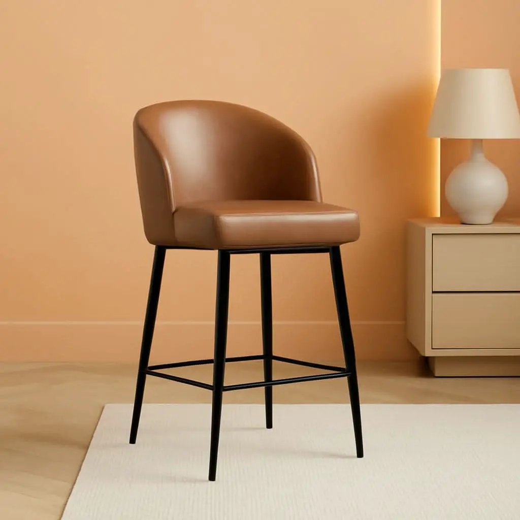 Counter Height Bar Stools 3 Saddle Brown 360 Degree Swivel from PriceLows™