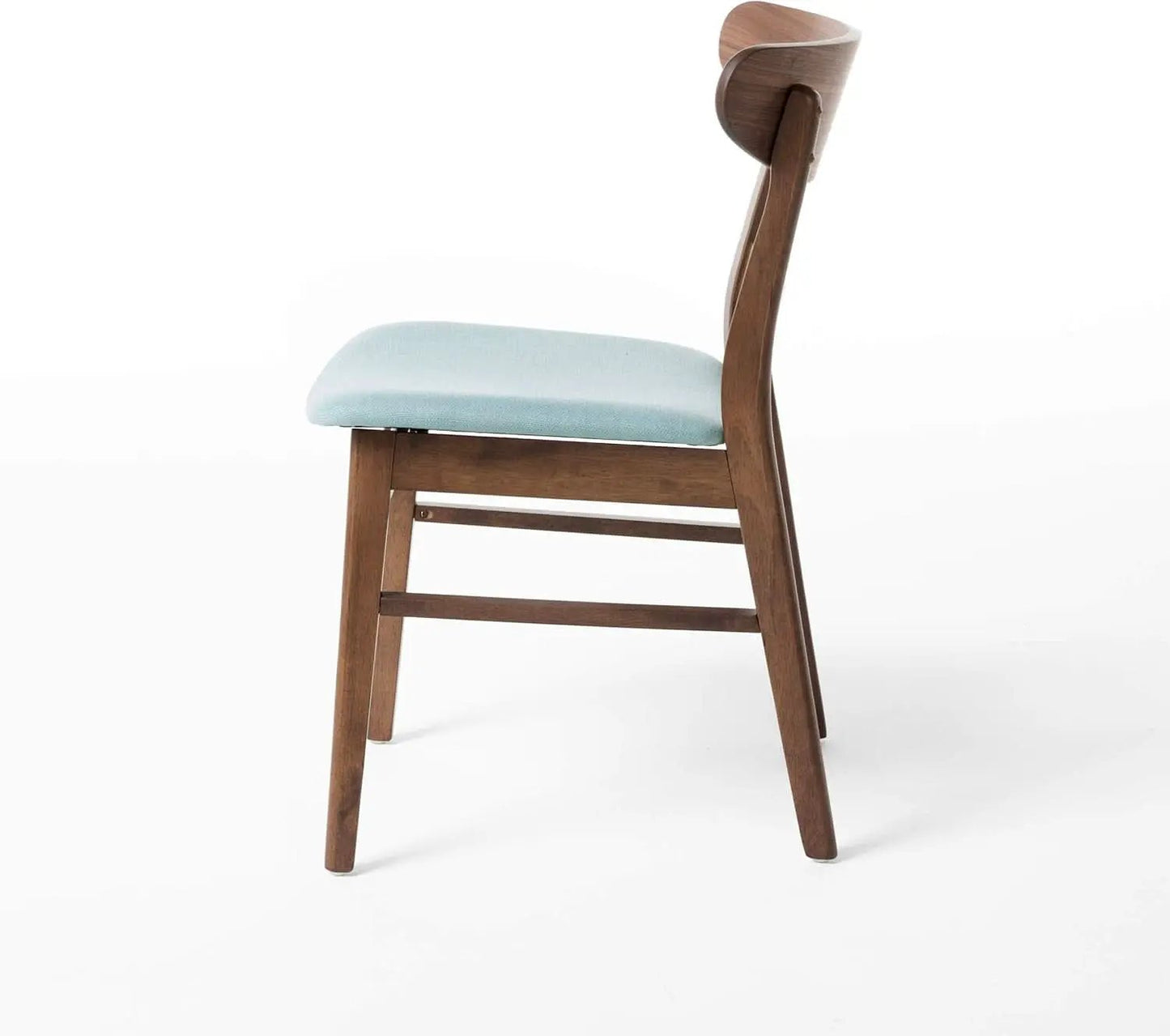 Mid Century Modern Dining Chairs Set Of 4 Mint Upholstery Walnut from PriceLows™