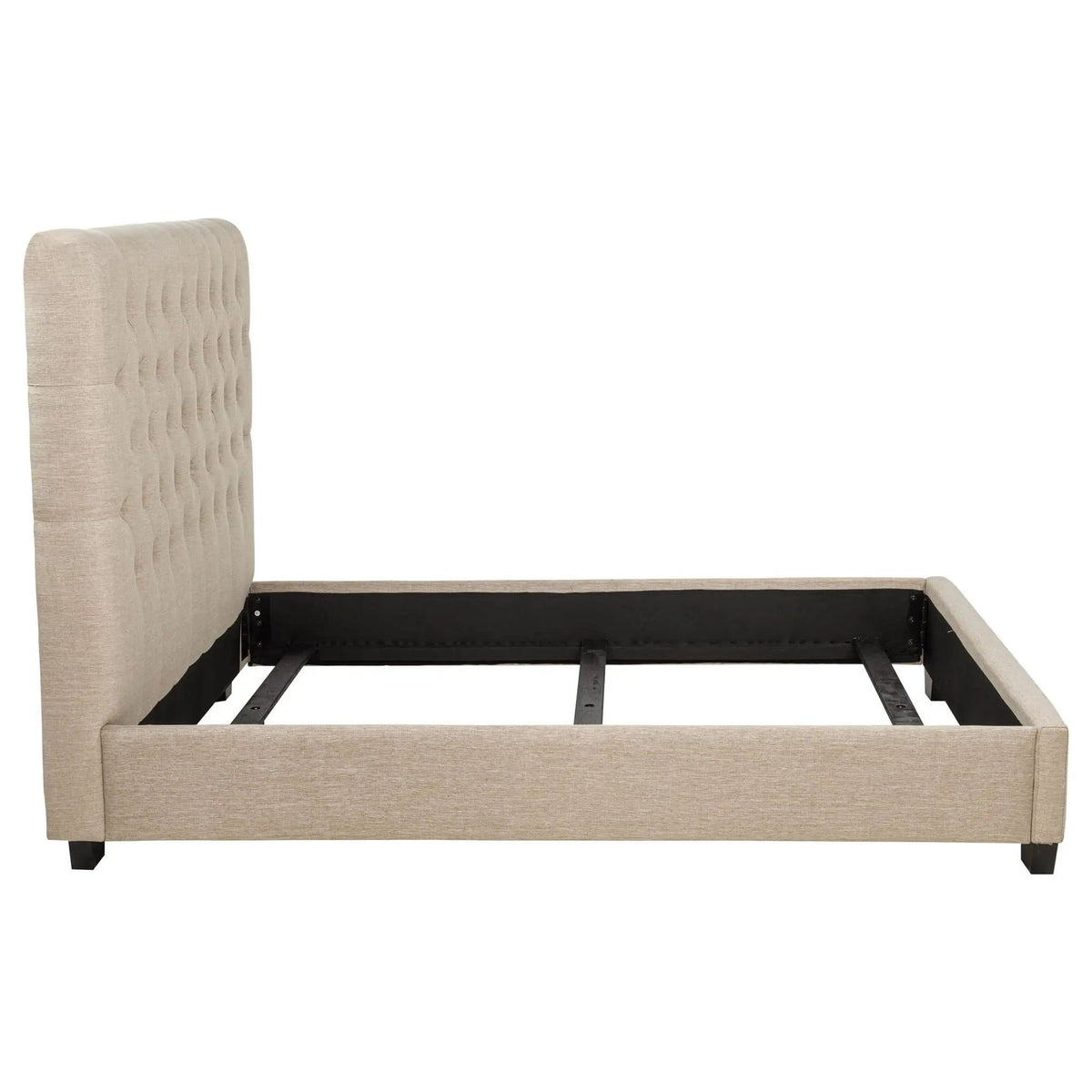 Chloe Upholstered Full Panel Bed Oatmeal | 57.75 x 84.25 x 53 in | Fabric & Plywood | Bedroom