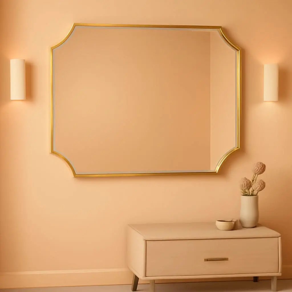 32x48 Inch Gold Wall Mirror Beveled Full Length Mirror from PriceLows™