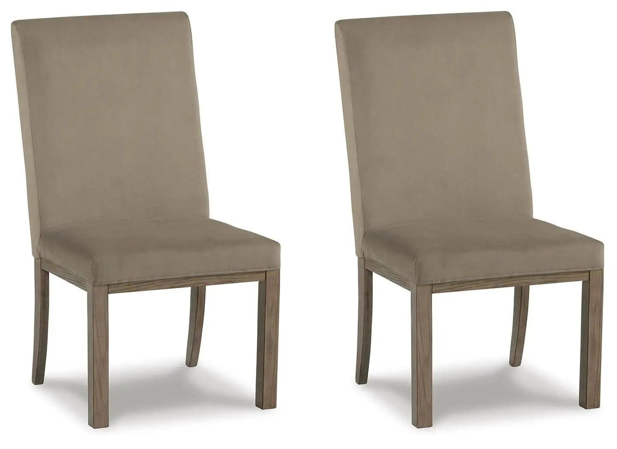 Chrestner Dining UPH Side Chair (Set of 2) | 20.5 x 23.5 x 39.5 in | Dining Room Furniture | Gray / Brown