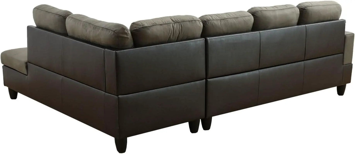 Taupe 105 Inch L Shaped Sectional Sofa With Storage Ottoman from PriceLows™