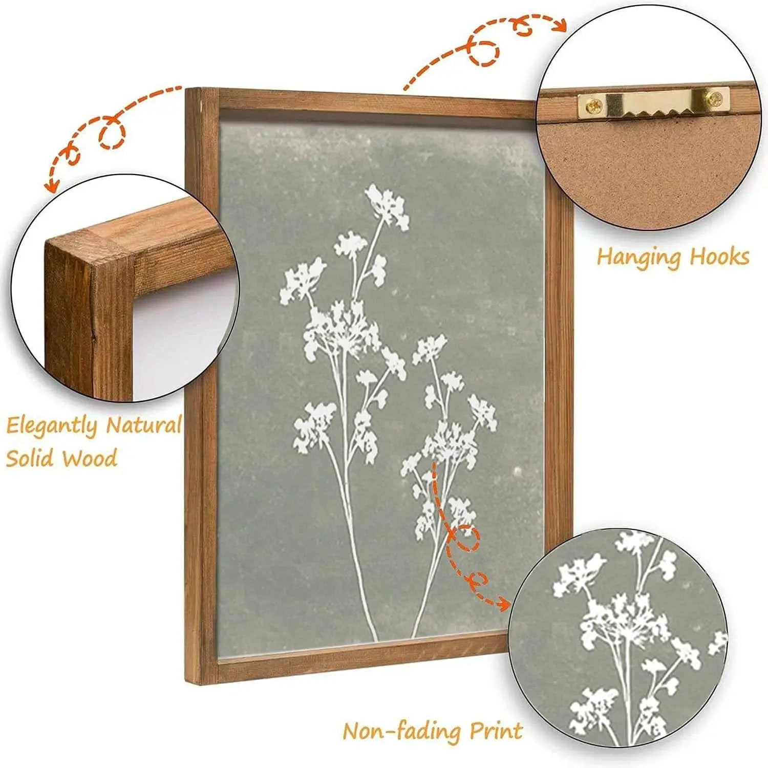 Framed Botanical Wall Art Set Of 4 With Walnut 10x10 Frames from PriceLows™
