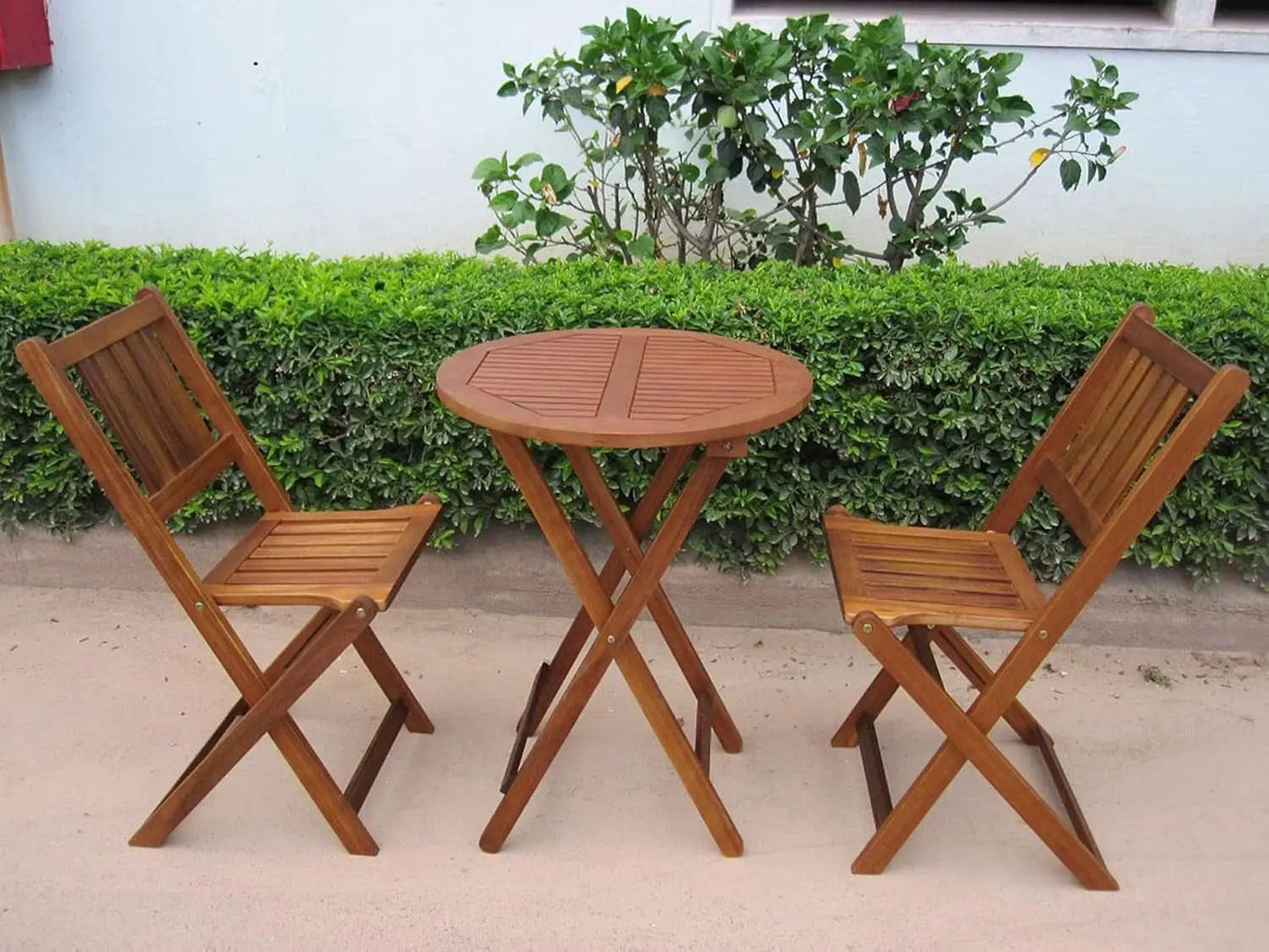 Acacia Round Folding Bistro Table And Chair Set Outdoor from PriceLows™