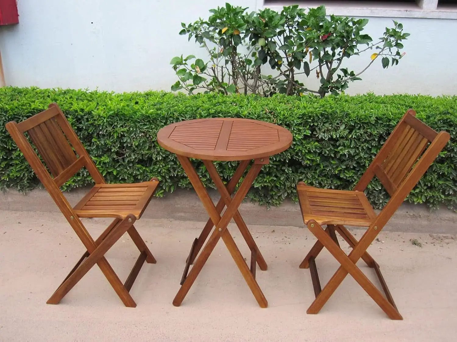 Acacia Round Folding Bistro Table And Chair Set Outdoor from PriceLows™