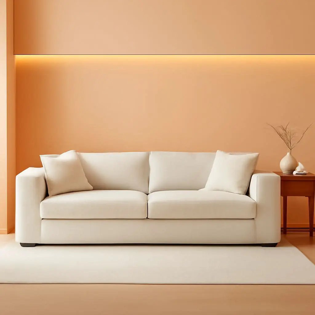 Capri Fabric Sofa Bright Ash Down Pillows Modern Living from PriceLows™