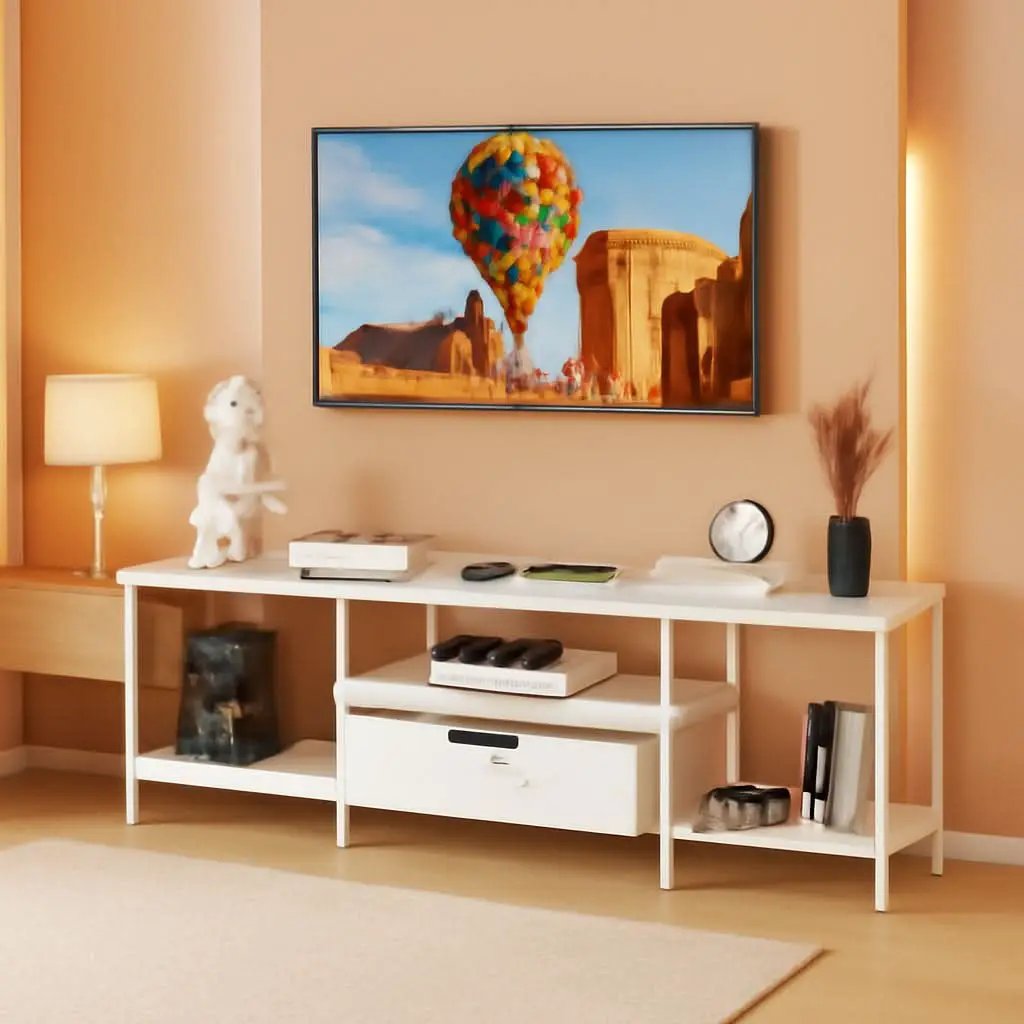 TV Stand For 55 To 65 Inch TV With Fabric Drawers Sturdy from PriceLows™