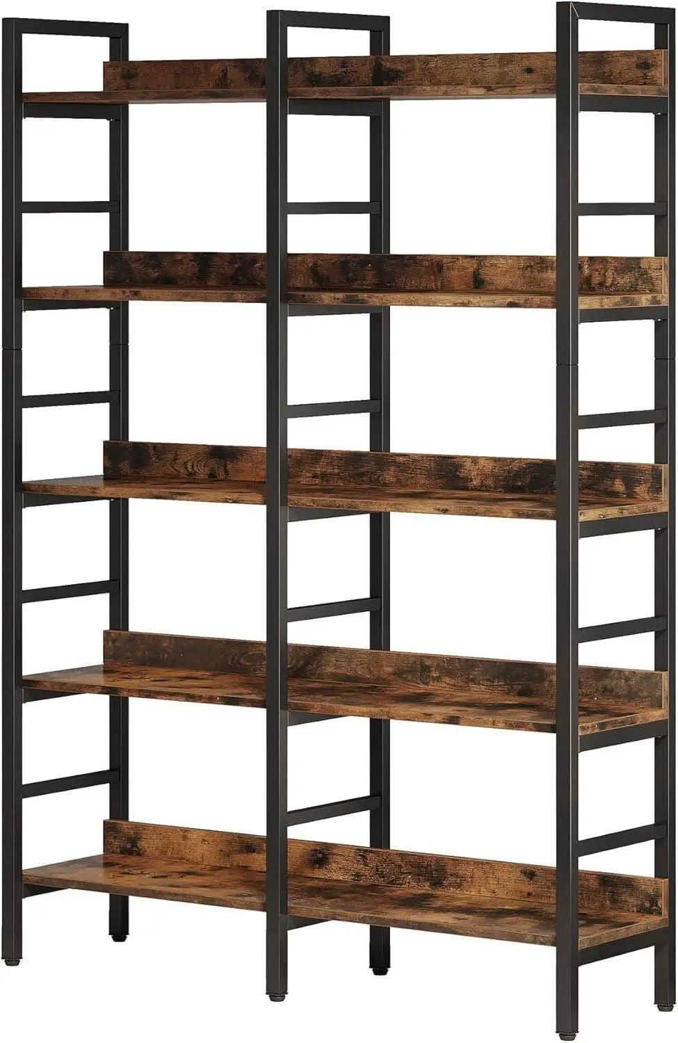 Rustic Brown 5 Tier Etagere Bookcase 71 In High 47 In Wide from PriceLows™
