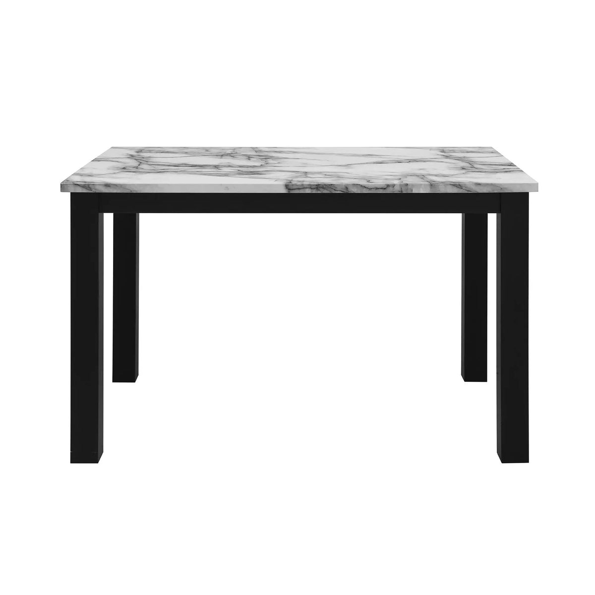 Sarang Dining Table And Chairs Set | Faux Marble Top | 4 Silver Chairs | Padded Seating