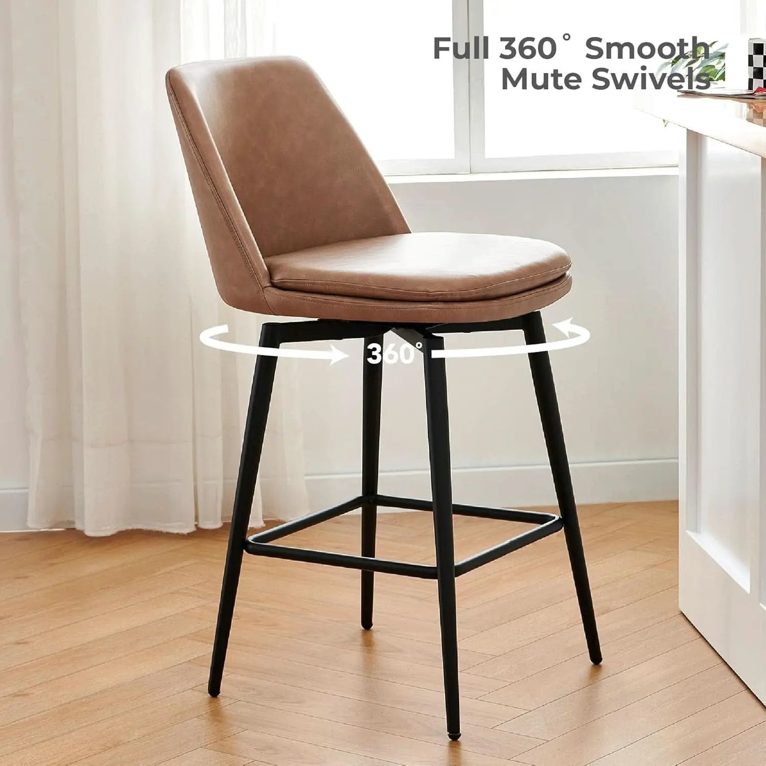 Counter Height Swivel Barstools Set of Four Stylish Comfort from PriceLows™