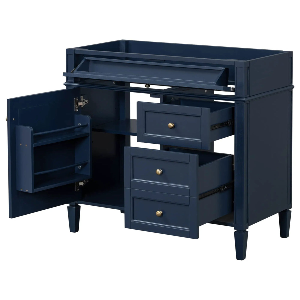 Bathroom Vanity | 3 Drawers | Blue Finish | Tip Out