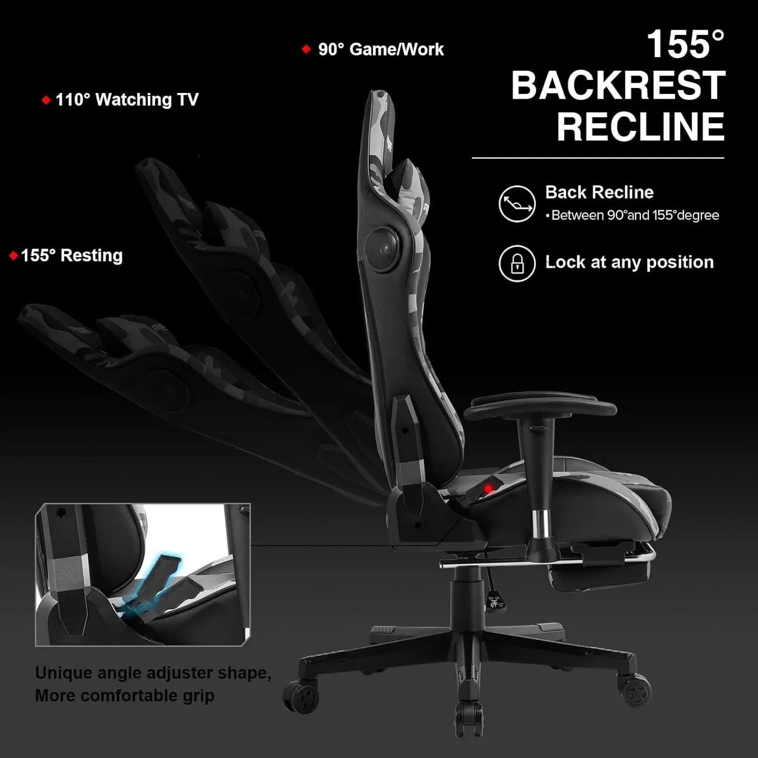 Gaming Chair With Bluetooth Speakers And Footrest Blue from PriceLows™