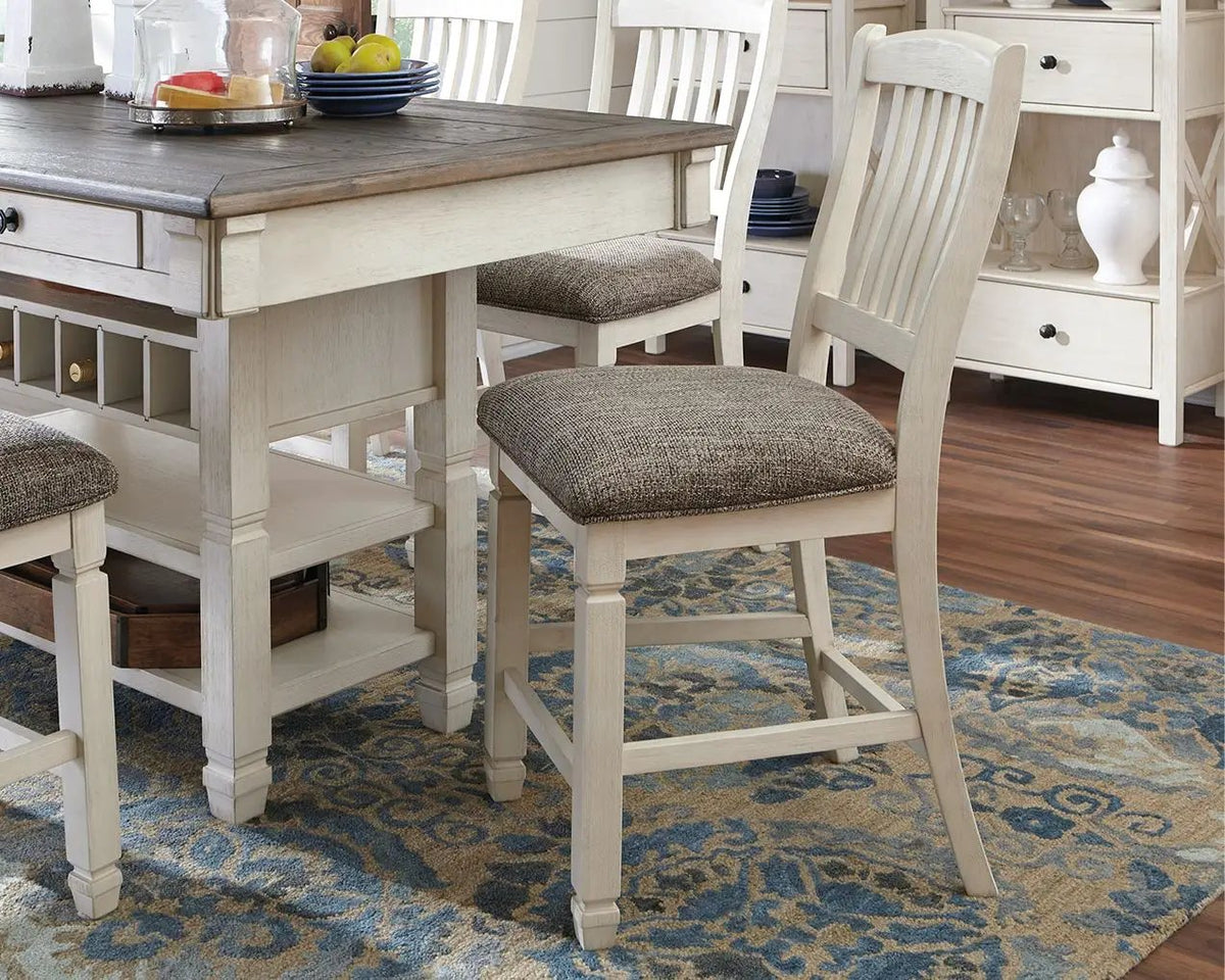 Bolanburg Upholstered Barstool | Set Of 2 | Beige | 19.5 Inch Seat Width