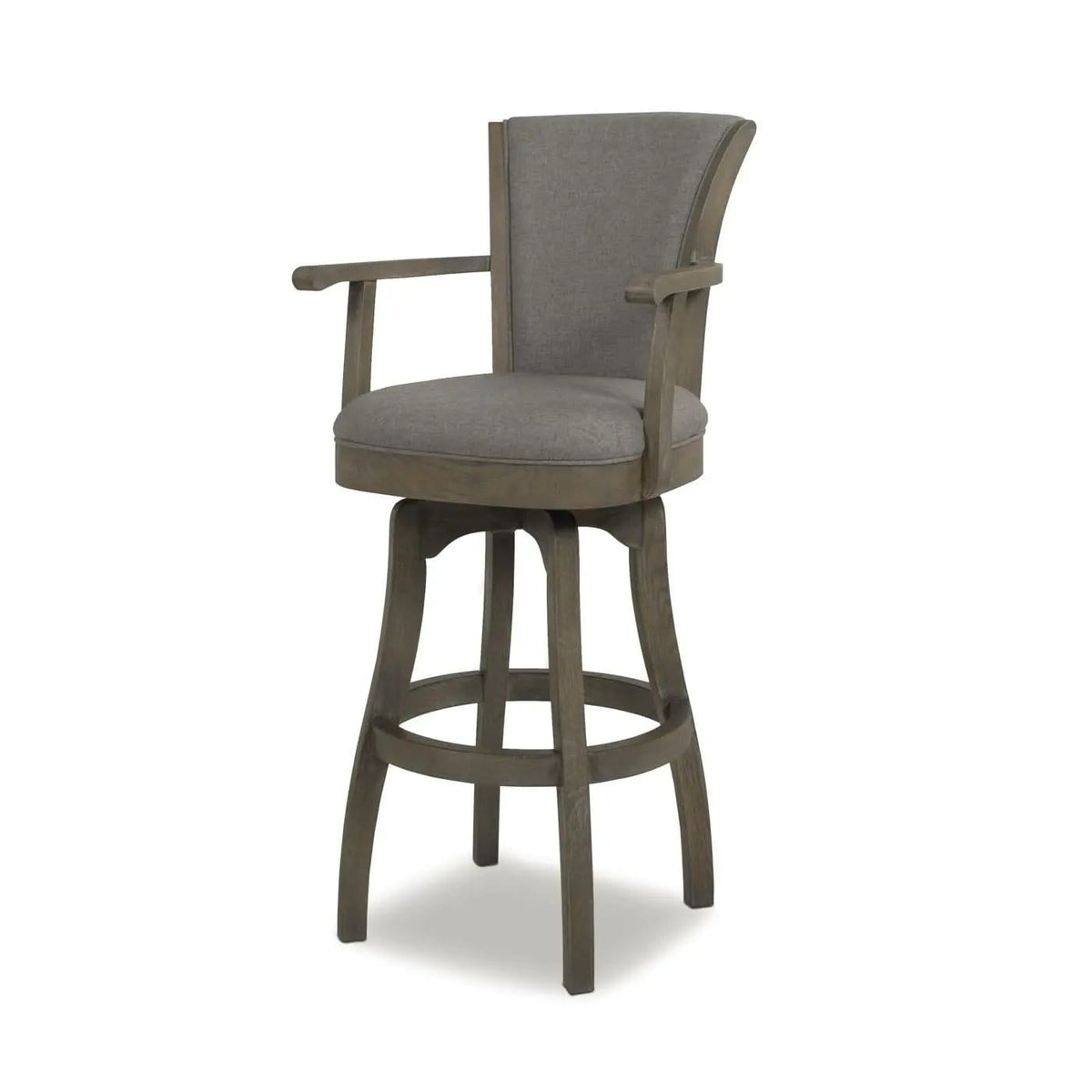 Williams Swivel Bar Stool With Armrests Bar Height (28"-30") | 4 Pieces | Wood & Brass | Dining Room