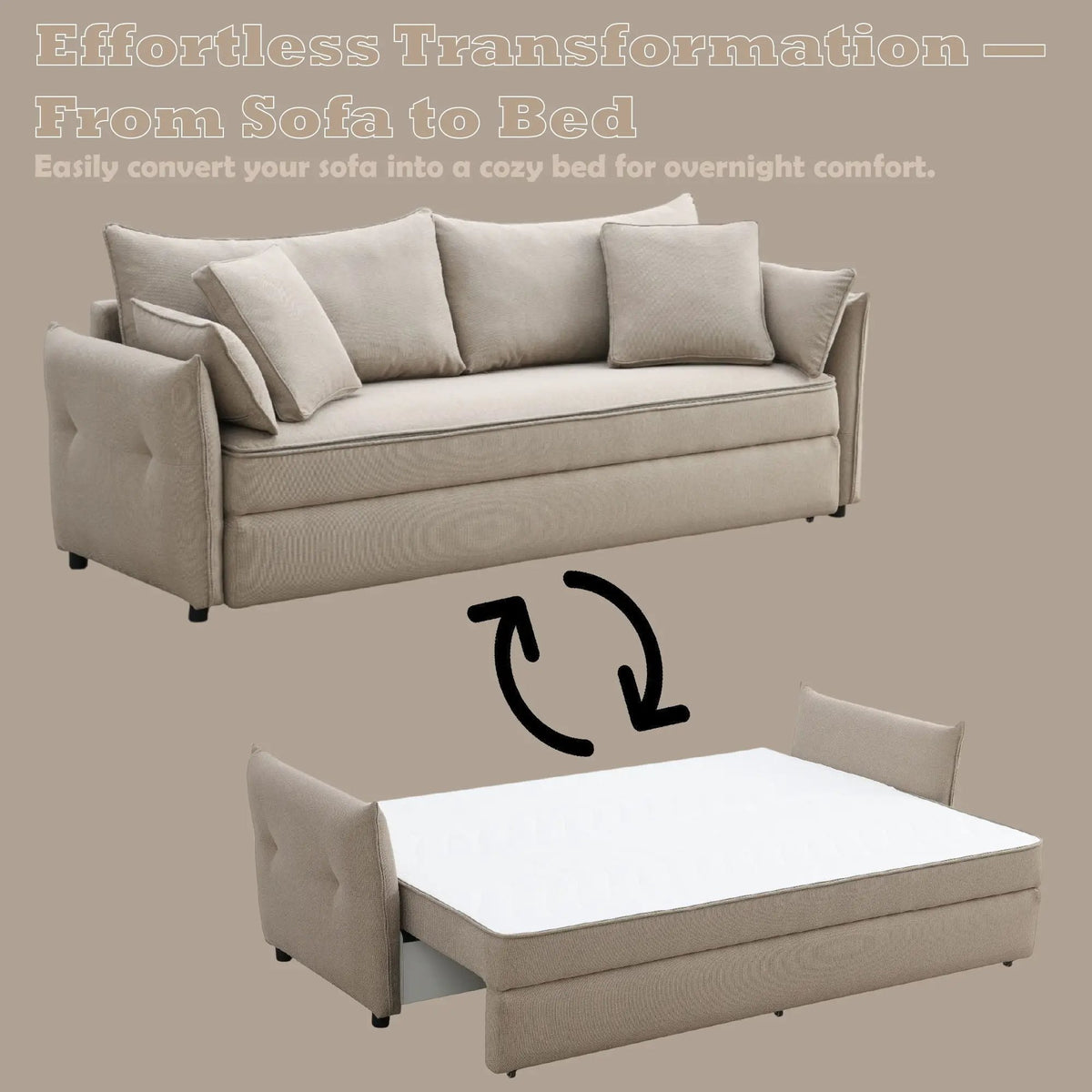Irina Sleeper Sofa | Pull Out Sleep | Storage | Removable Back Cushions