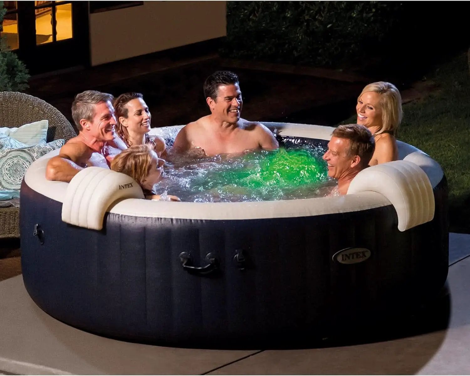 Purespa Bubble Massage Spa Set For Six With Contoured Headrests And Energy Efficient Spa Cover from PriceLows™