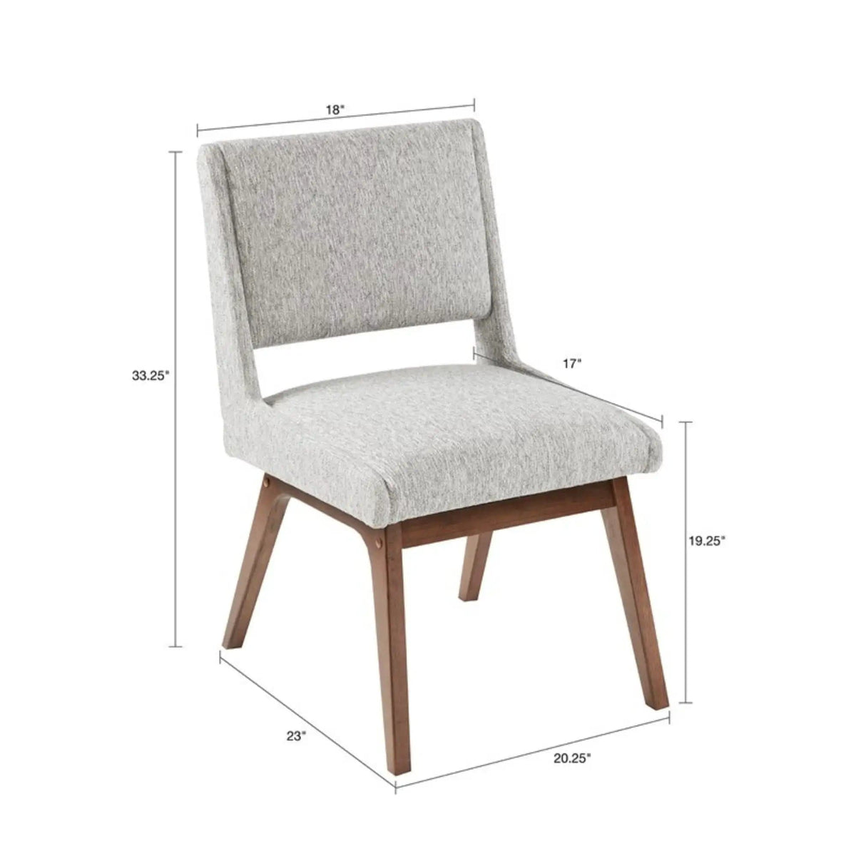 Boomerang Dining Side Chair With Upholstered Cushions (Set of 2) | Chair Set | Wood | Light Gray
