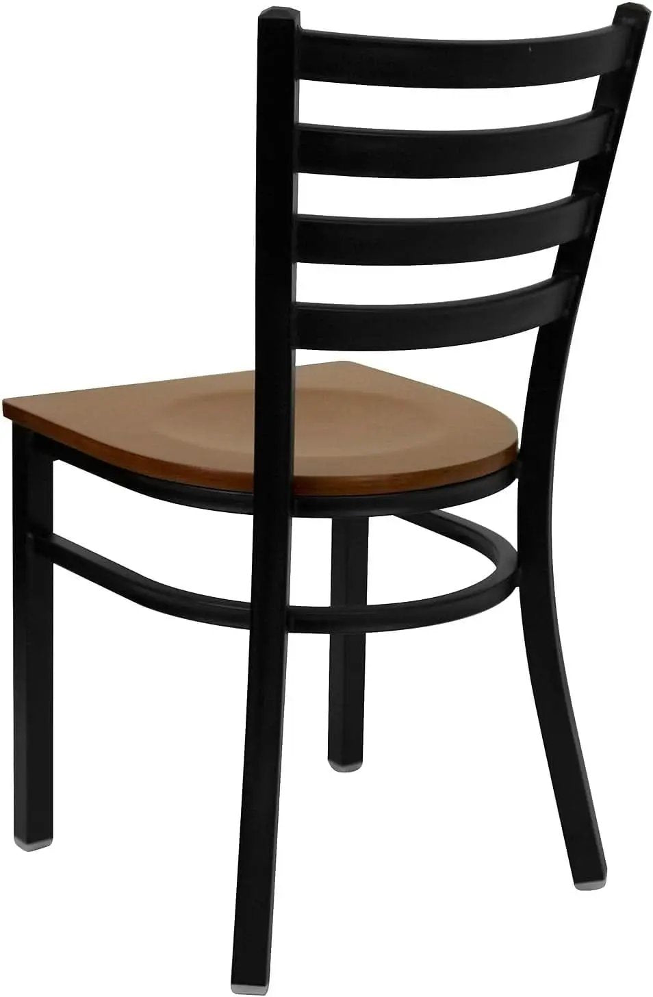 2 Pack HERCULES Series Black Ladder Back Metal Restaurant Chair With Cherry Wood Seat from PriceLows™