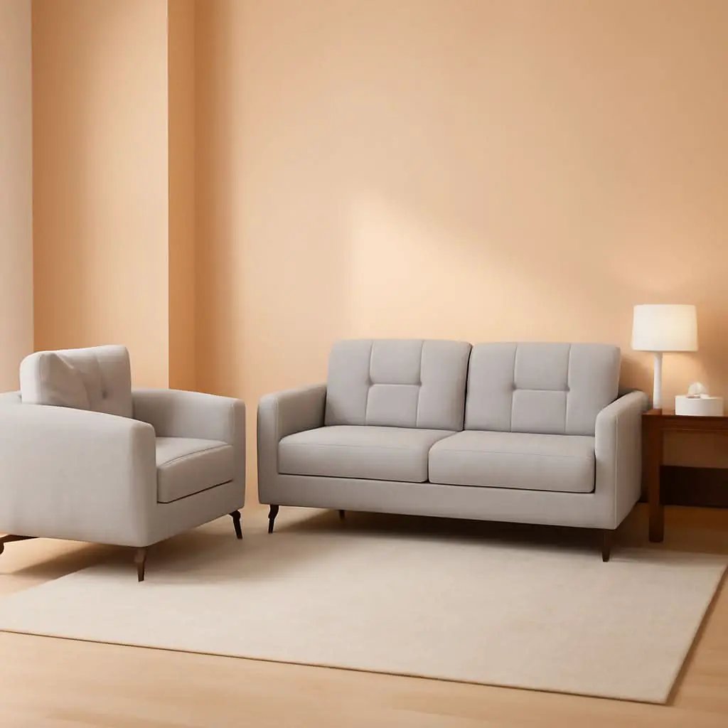 Callie Light Gray Velvet Sofa Loveseat Set 79 Inch Living Room Furniture from PriceLows™