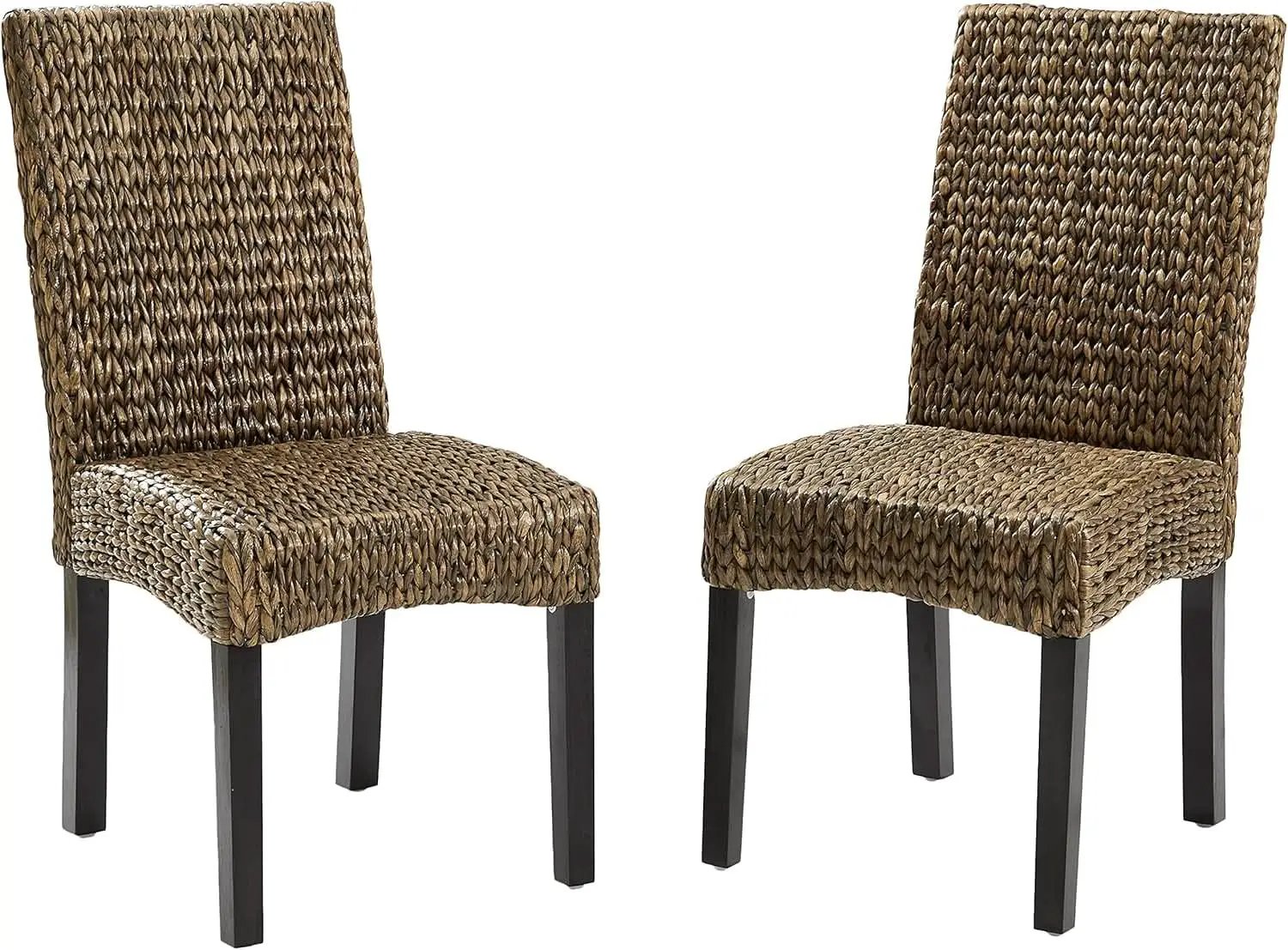 Edgewater Handwoven Rattan Dining Chairs Set Of 2 Seagrass from PriceLows™