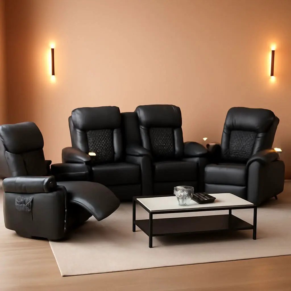 Living Room Furniture Set Loveseat Recliner And 2 Piece Massage Recliner Chairs from PriceLows™