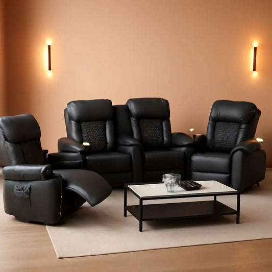 Living Room Furniture Set Loveseat Recliner And 2 Piece Massage Recliner Chairs from PriceLows™