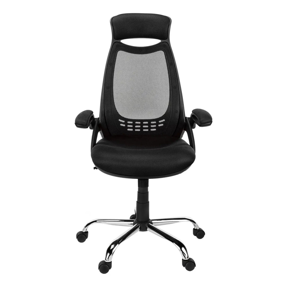 High-Back Executive Office Chair | Ergonomic Curved Backrest | Armrests | 45 Inch Height