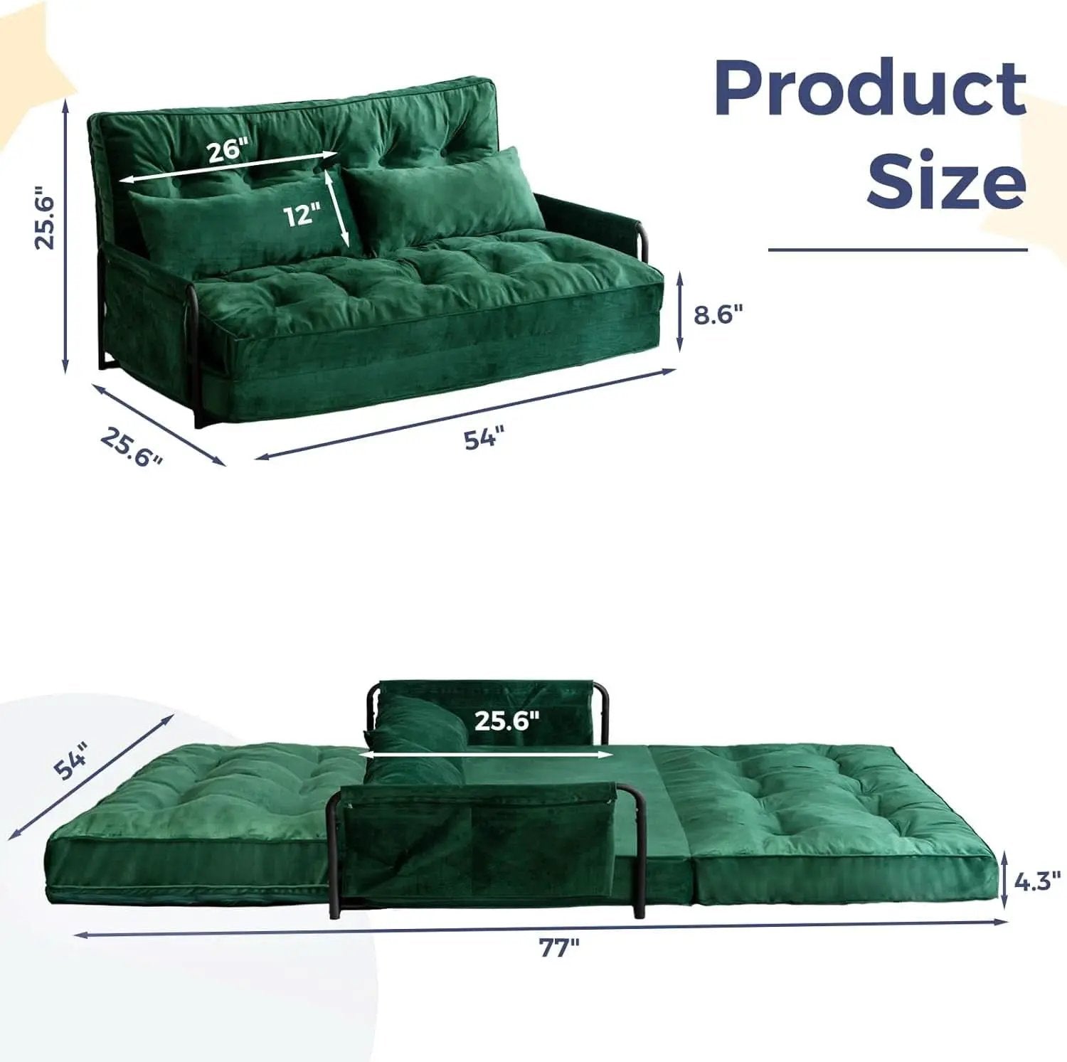 Green Adjustable Floor Sofa Bed Multifunctional Lounge from PriceLows™