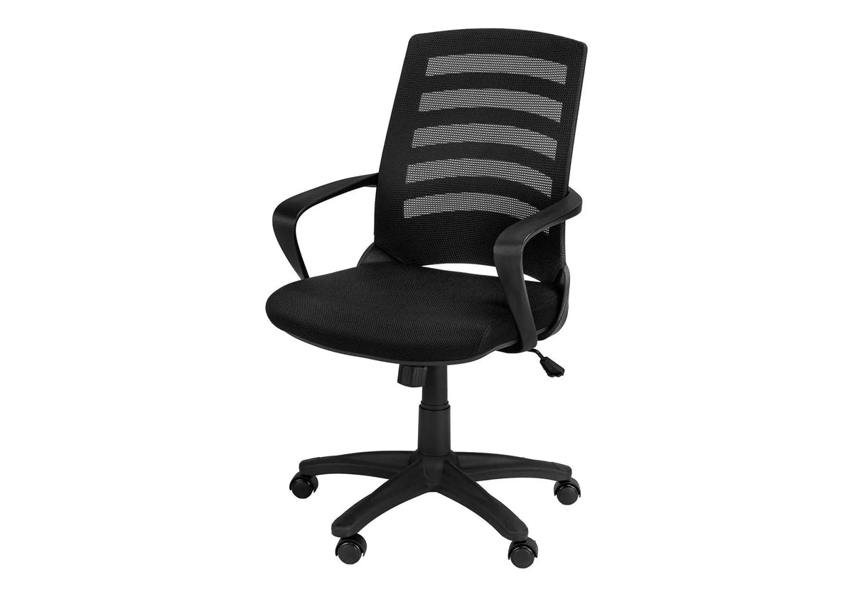Ladder-Back Office Chair | Mid-Back Ergonomic Design | Adjustable Height | Armrests