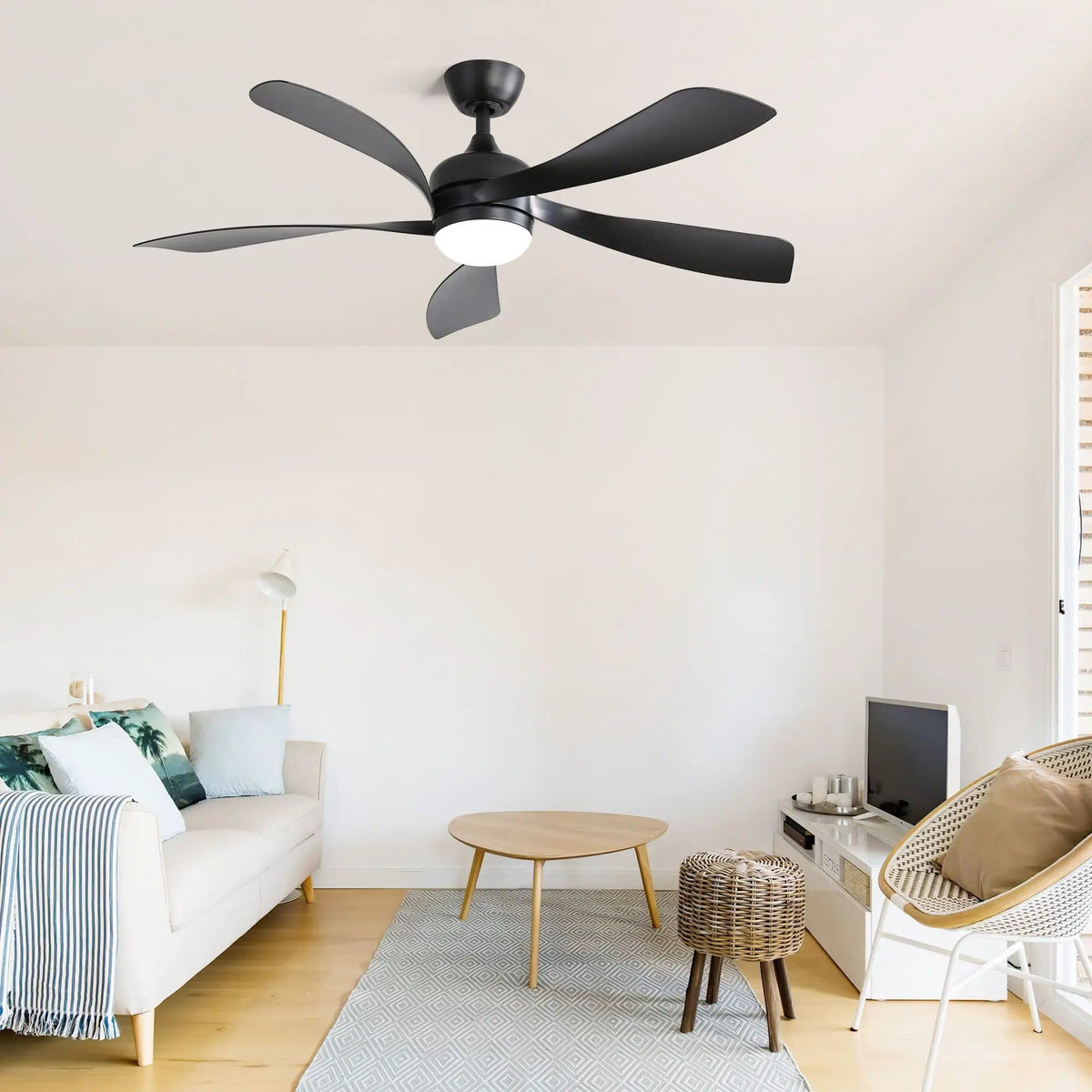Ceiling Fan & DC Motor And Integrated Light | 3 Pieces | Wood | Home
