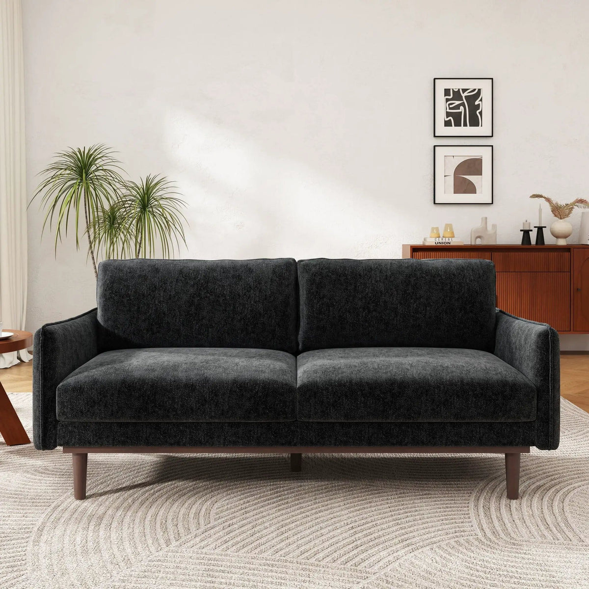 Loveseat Sofa With Spacious Seating | 2 Pieces | Fabric & Wood | Living Room