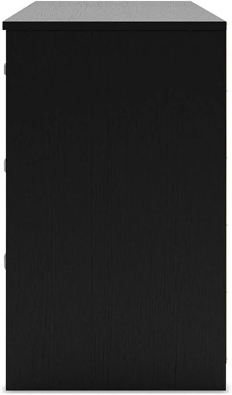Black Contemporary Six Drawer Dresser Ball Bearing Slides from PriceLows™