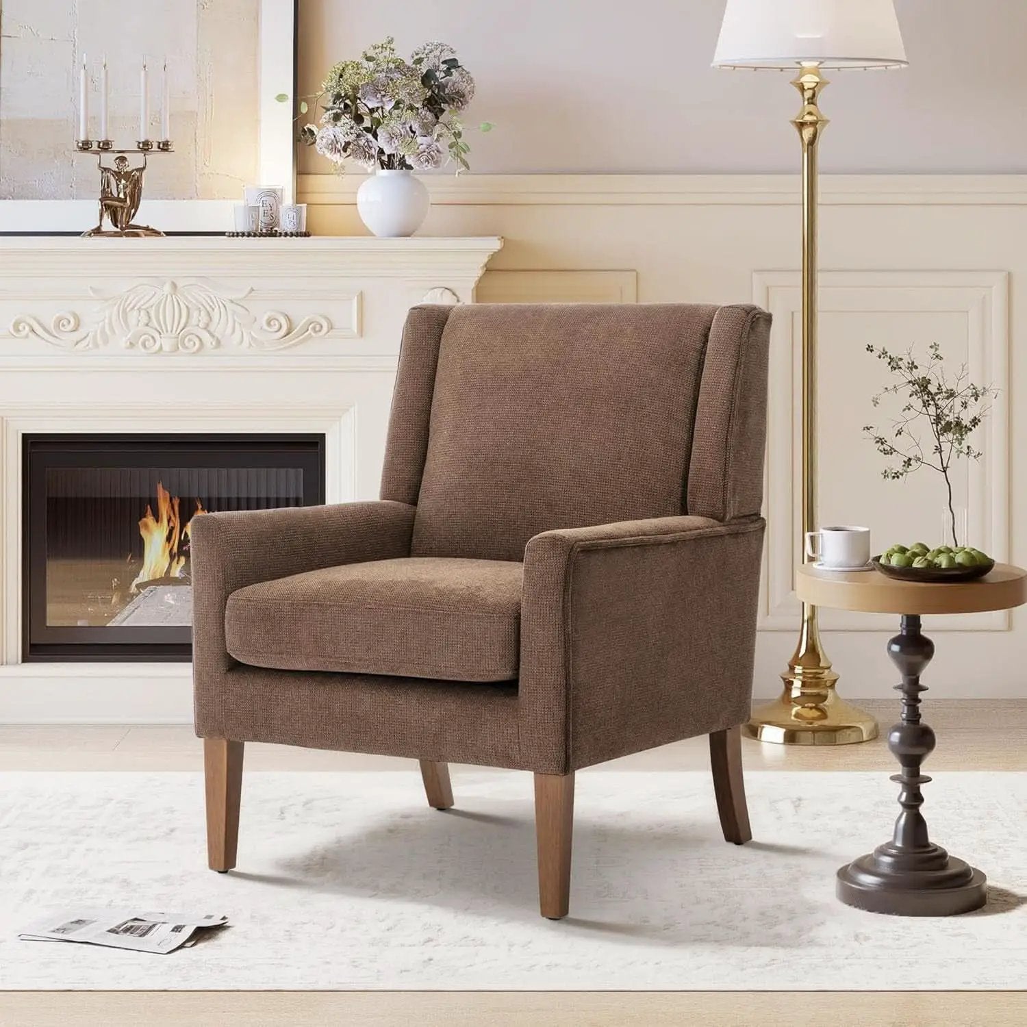 Oversized Mid Century Fabric Charcoal Accent Chair from PriceLows™