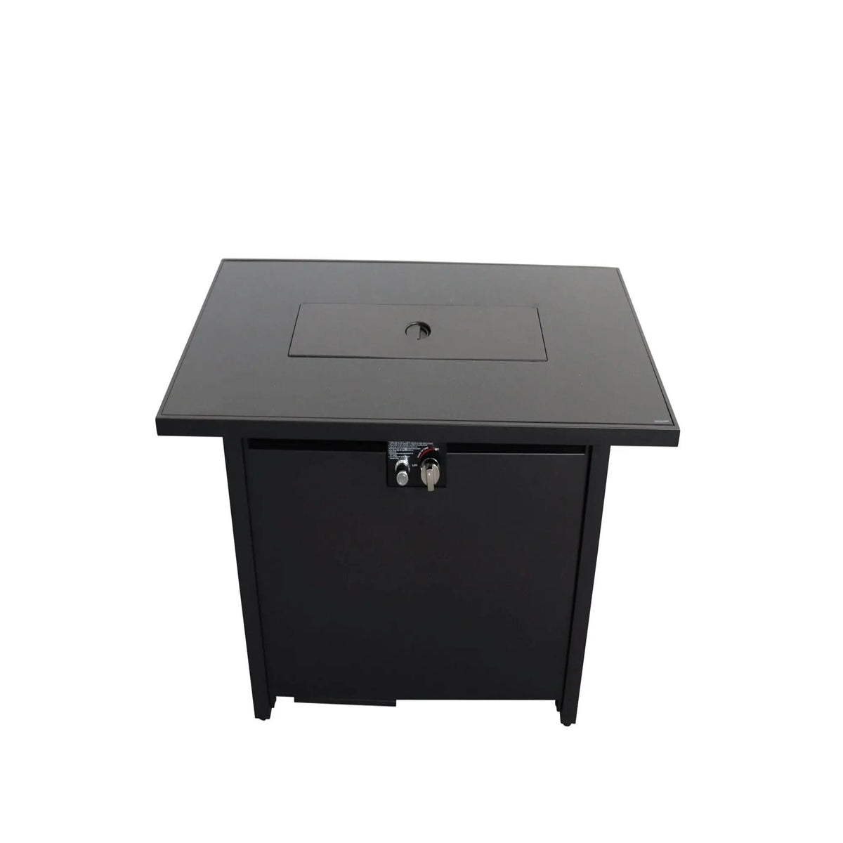 Black Fire Pit Table | 43 Inch Width | Generous Surface Area | Durable Steel