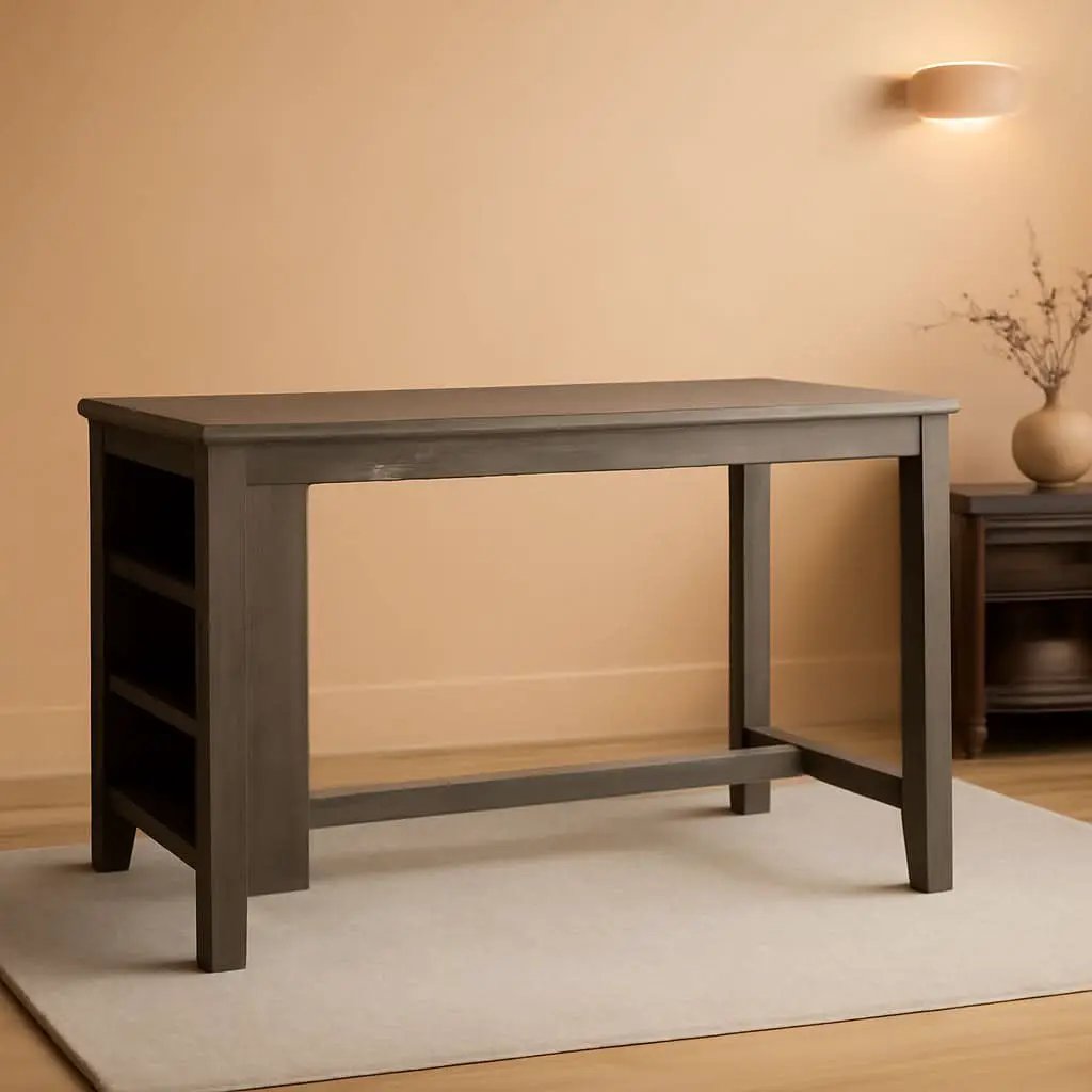 Caitbrook Rustic Counter Height Dining Table With Storage from PriceLows™