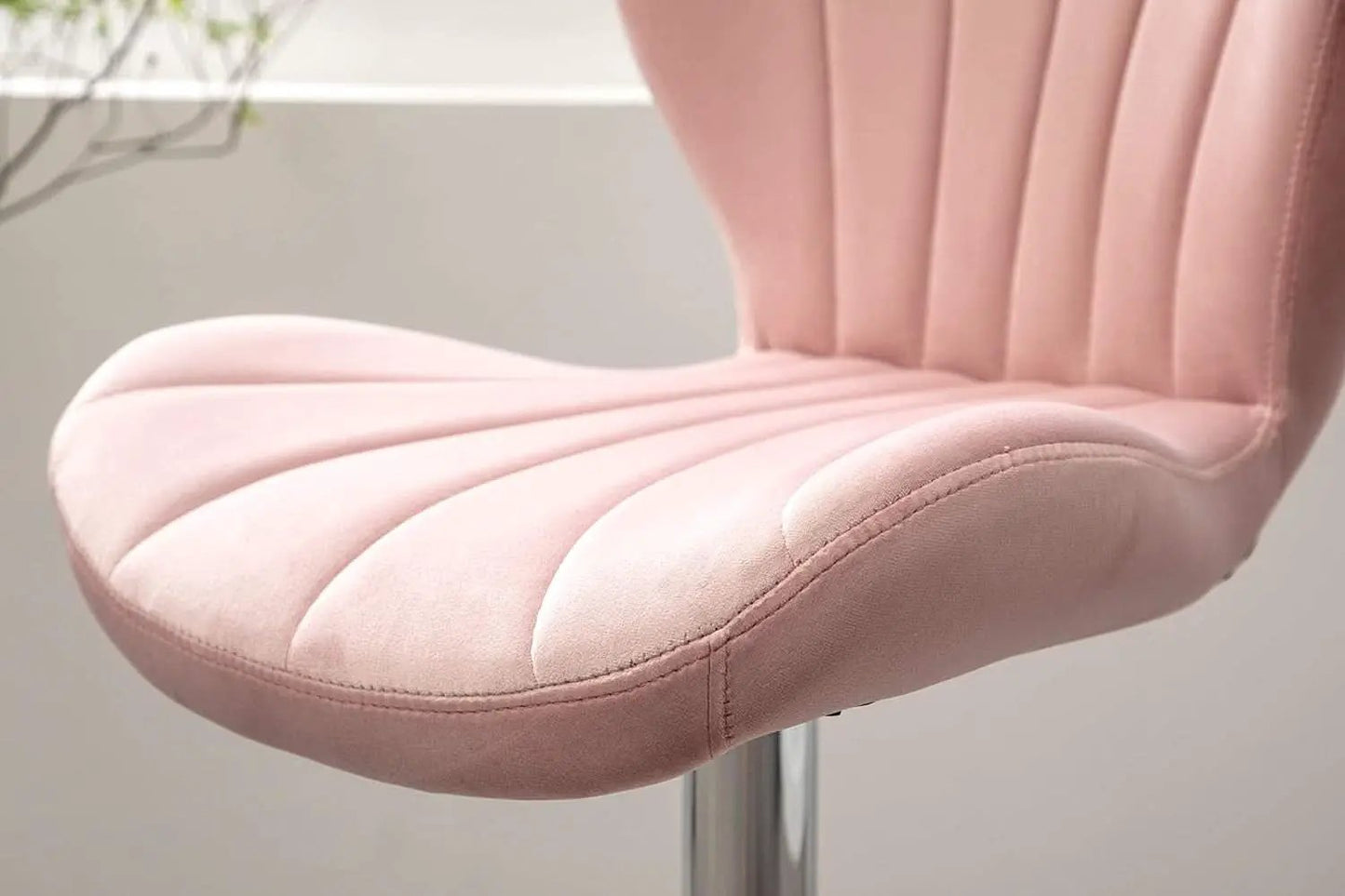 Pink Velvet Adjustable Swivel Barstools Set Of Two from PriceLows™