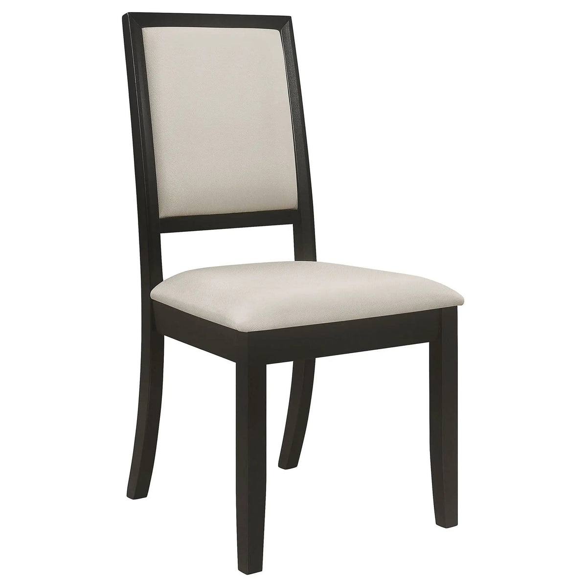Louise Upholstered Wood Dining Side Chair Black (Set of 2) | 20 x 22.25 x 39 in | Chenille & Veneer | Dining Room