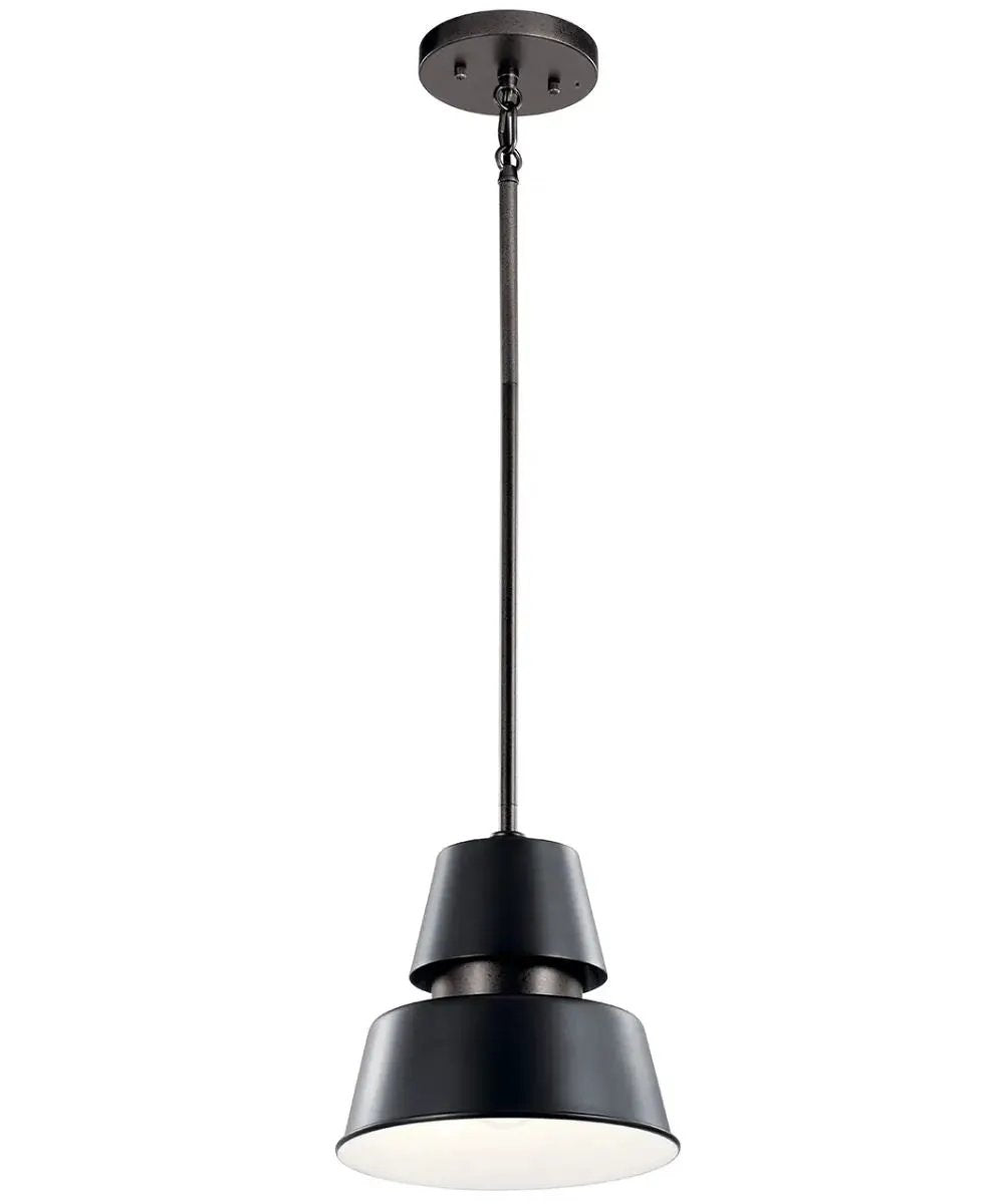 Pendant Light | 9 Inch Wide | Black Metal Cone | Indoor Outdoor