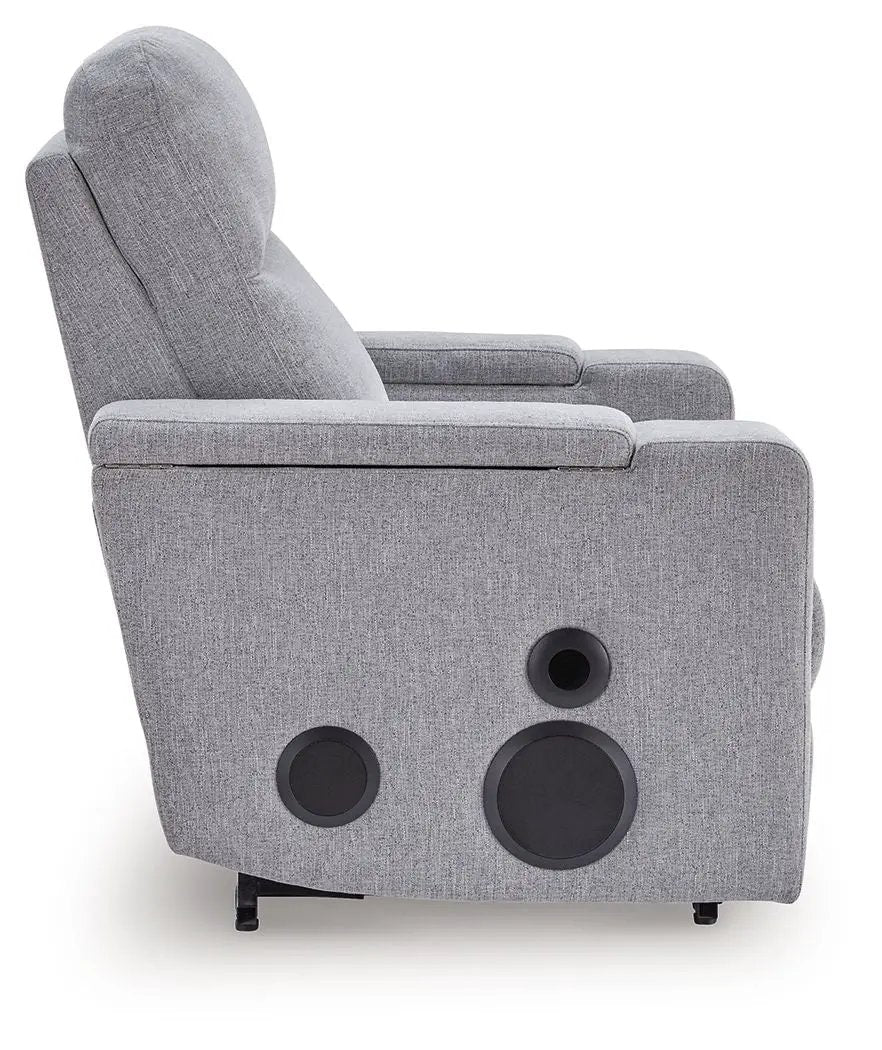 Pineland Glider Power Recliner | Pewter | Audio System | 22.63 Inch Seat Width