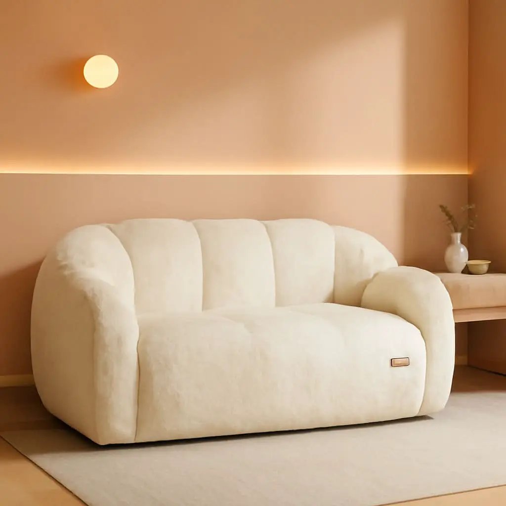 Beige Floral Shaped Bean Bag Sofa For Adults Living Room from PriceLows™