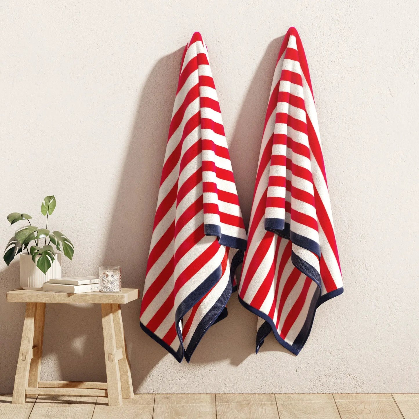 Oversized Striped Border Cabana Beach Towel - Santa Cruz from PriceLows™