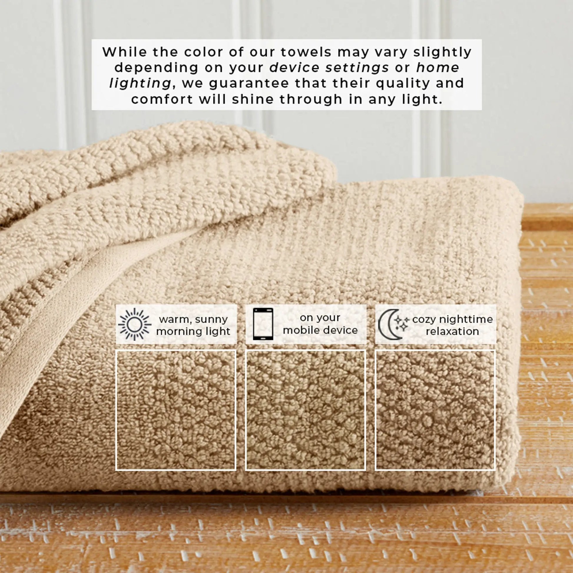 100% Cotton Woven Texture Bath Towel Set - Marbella Collection from PriceLows™