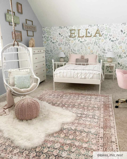 Rust Maligaya Distressed Washable Area Rug from PriceLows™