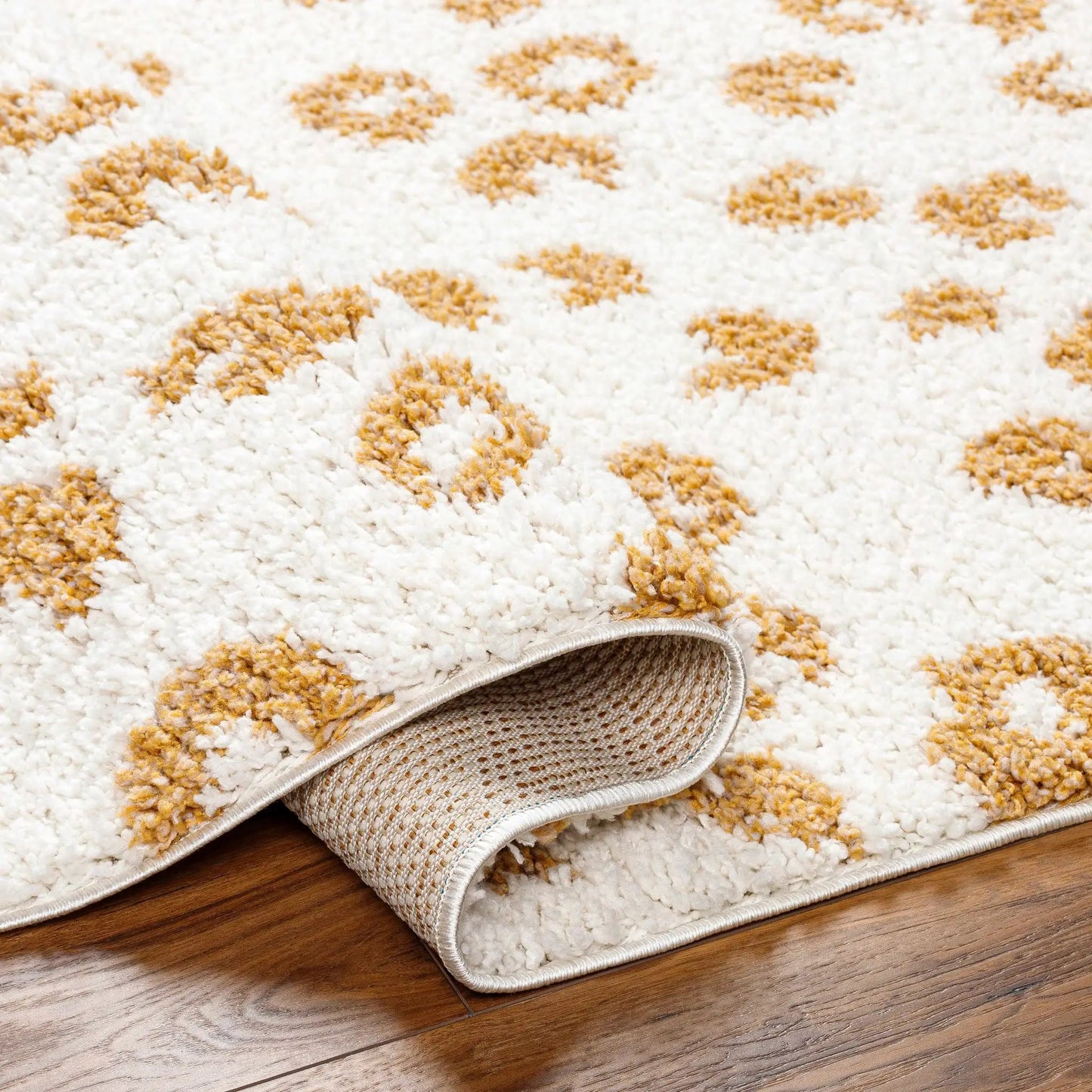 Altin Leopard Print White Area Rug from PriceLows™