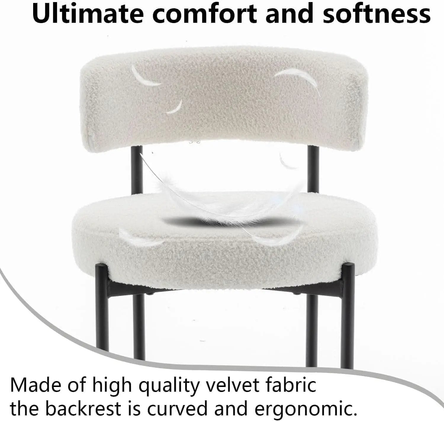 Boucle Bar Stools Set Of 3 24 Inch White Upholstered Counter Stools With Backs from PriceLows™