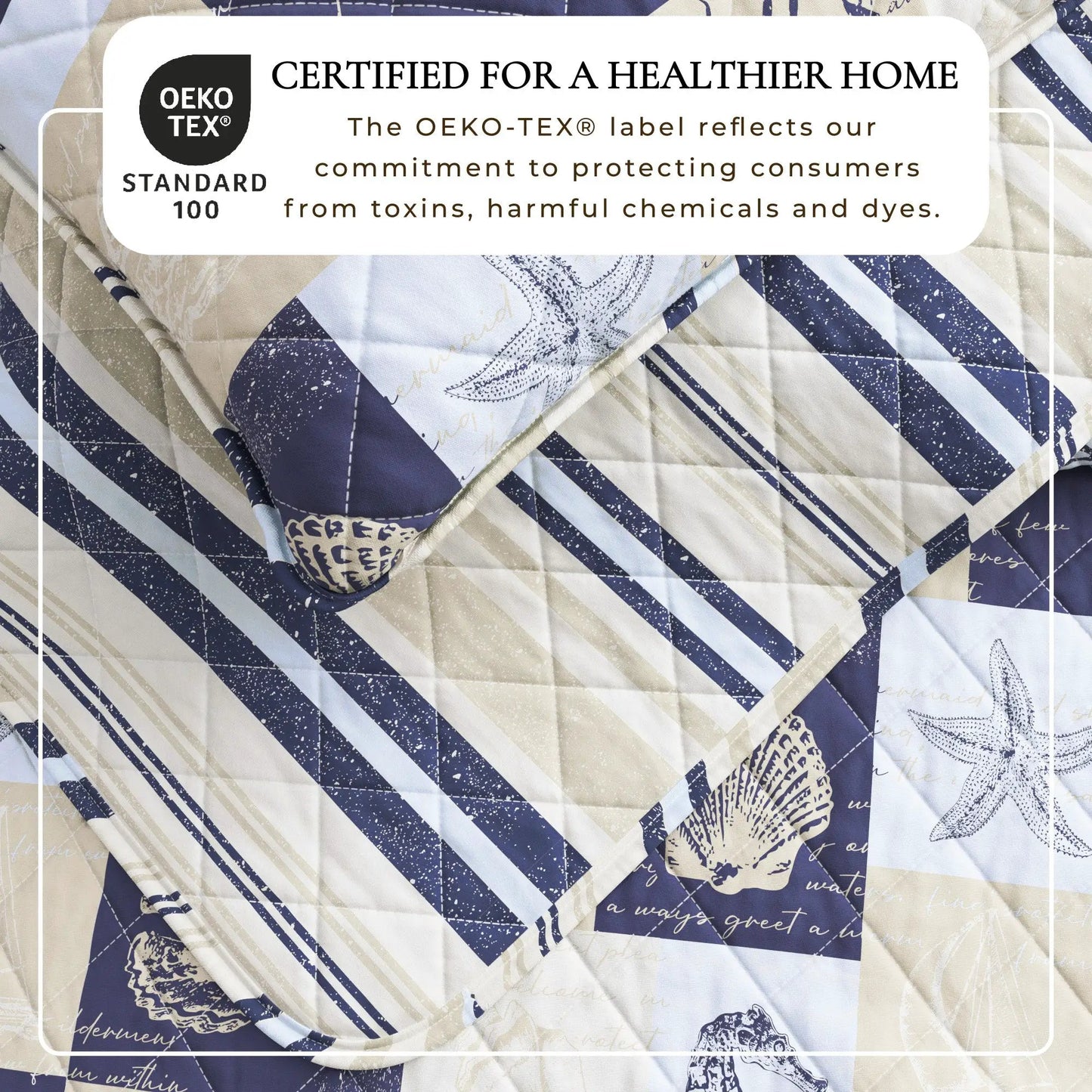 Caspian Collection Coastal Patchwork Quilt Set from PriceLows™