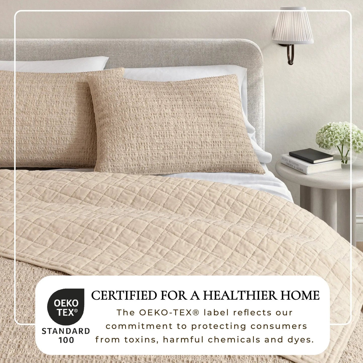 100% Cotton Honeycomb Waffle Garment Washed Quilt Set - Genevieve Collection from PriceLows™