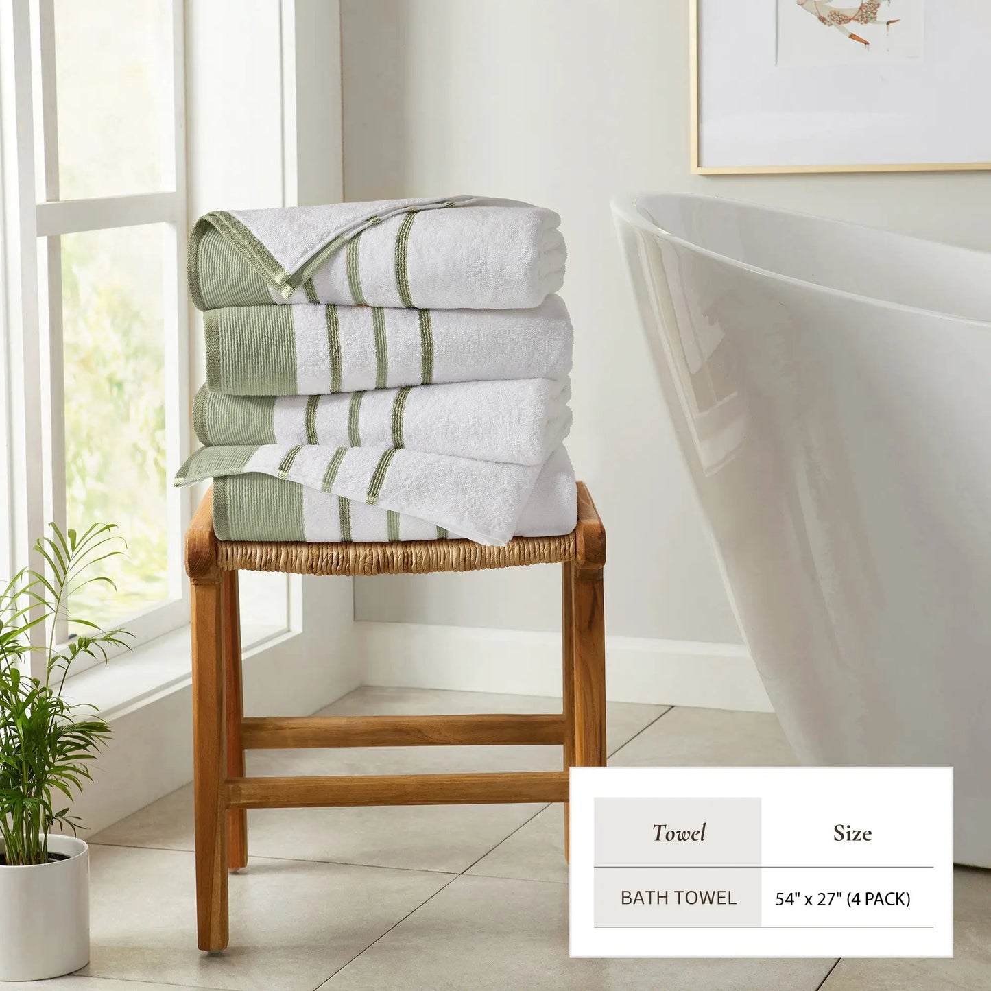 Decorative Cotton Stripe Bath Towel Set - Noelle Collection from PriceLows™