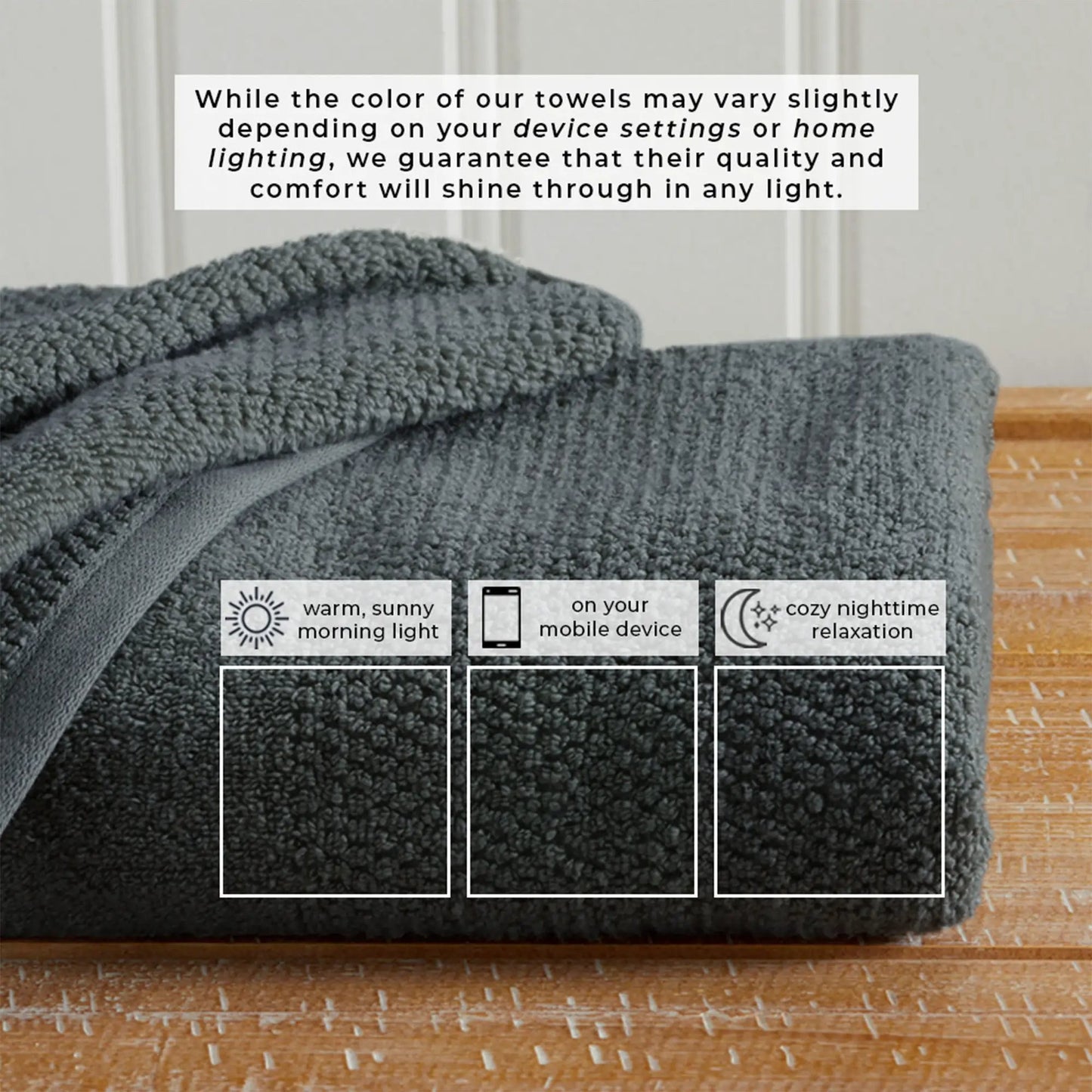 100% Cotton Woven Texture Bath Towel Set - Marbella Collection from PriceLows™